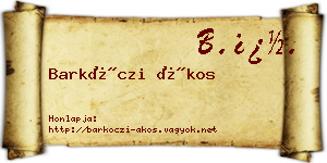 Barkóczi Ákos névjegykártya