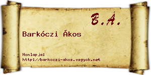 Barkóczi Ákos névjegykártya