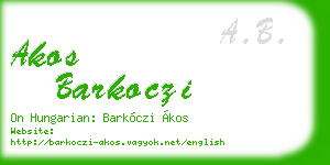 akos barkoczi business card