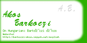 akos barkoczi business card